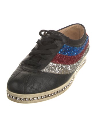 Gucci Sylvie Web Accent Leather Espadrille Sneakers