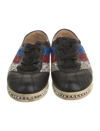 Gucci Sylvie Web Accent Leather Espadrille Sneakers