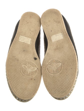 Gucci Sylvie Web Accent Leather Espadrille Sneakers