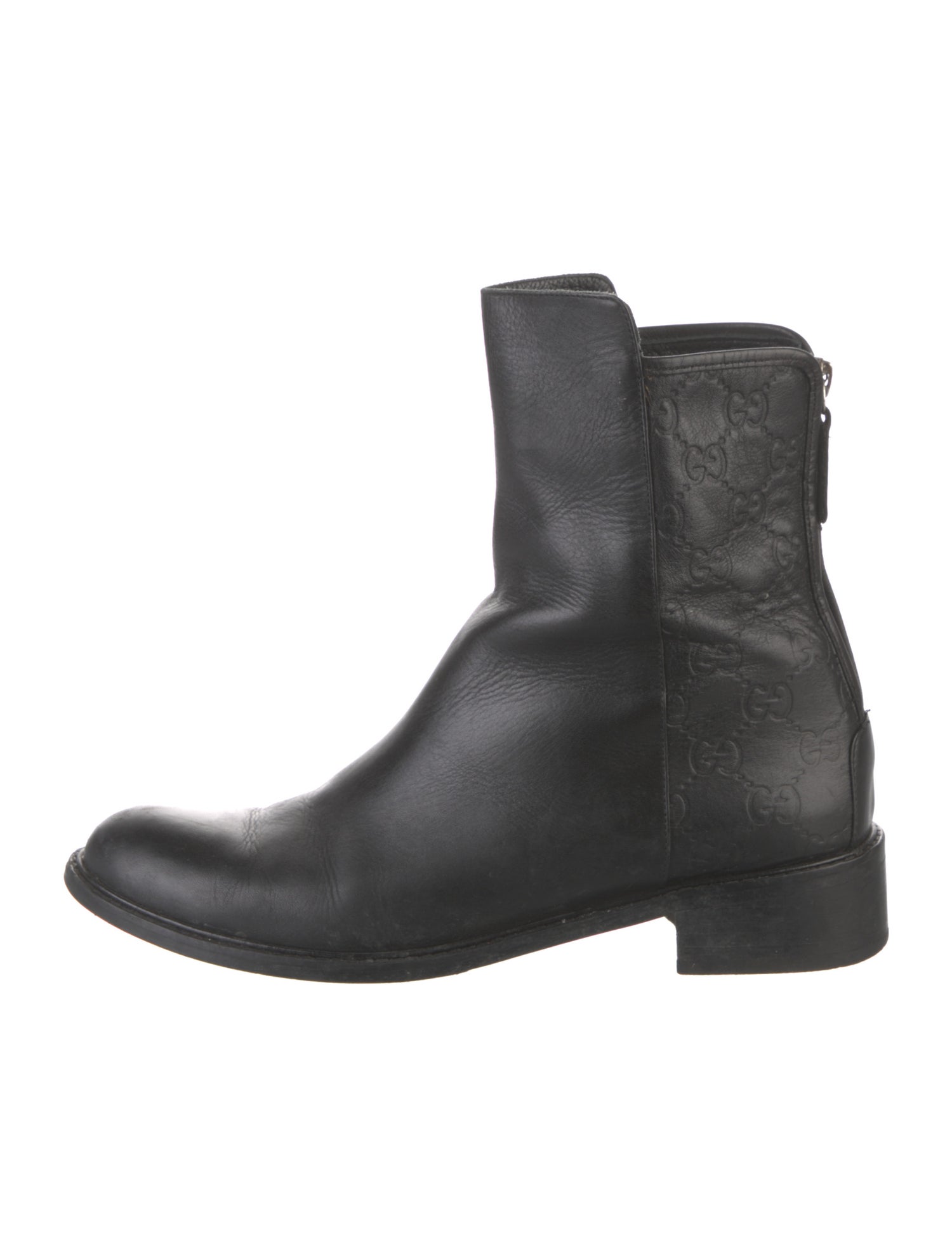 Gucci GG Signature Leather Moto Boots