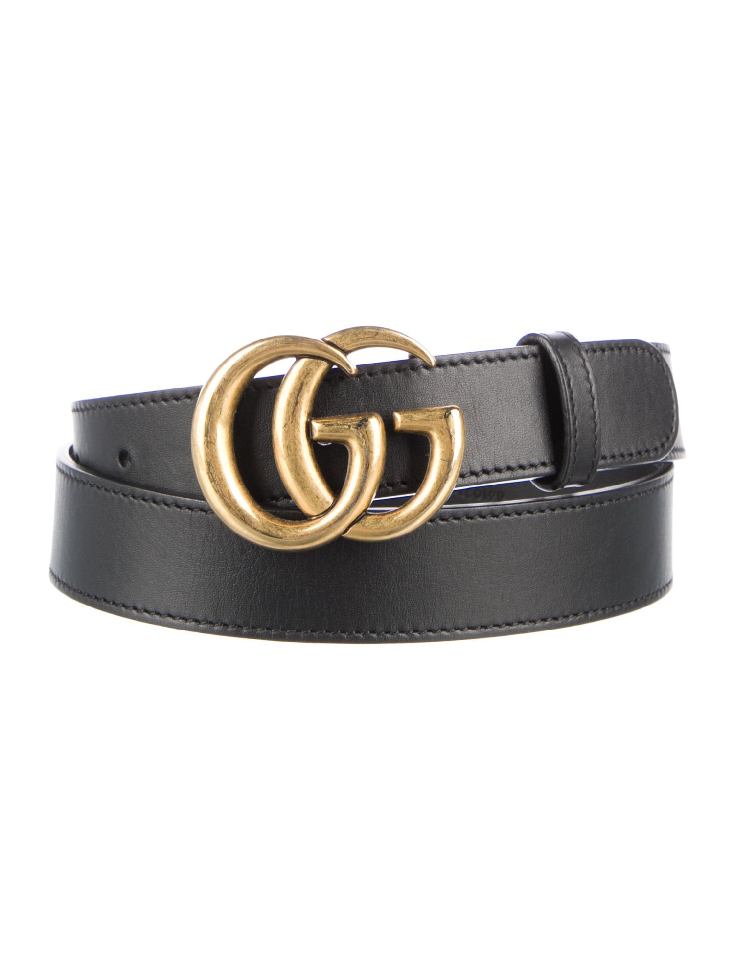Gucci Double G Logo Leather Belt