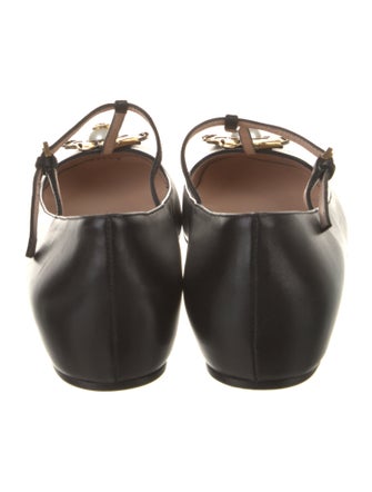 Gucci Interlocking G Logo Leather Mary Jane Flats
