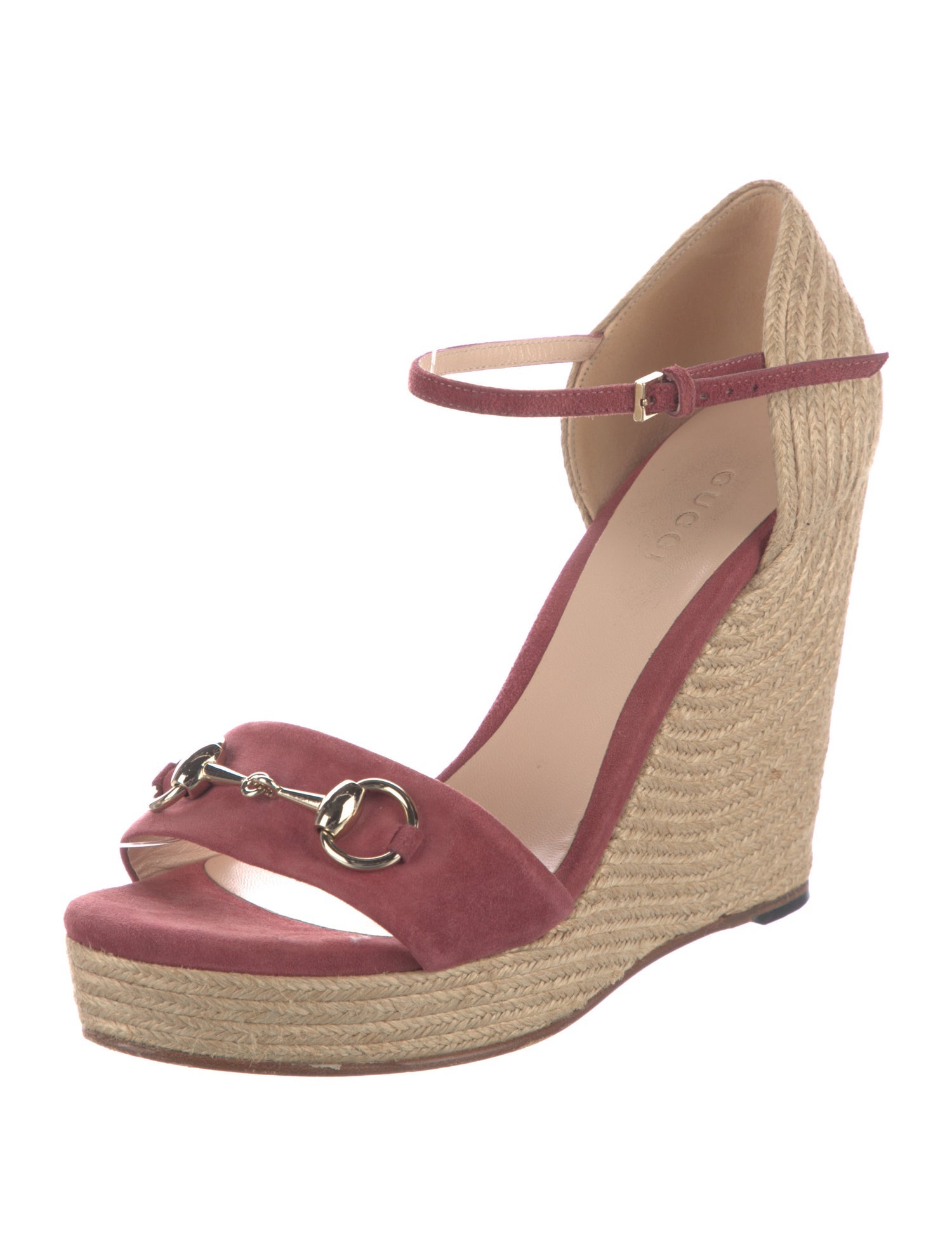 Gucci Horsebit Accent Suede Espadrilles