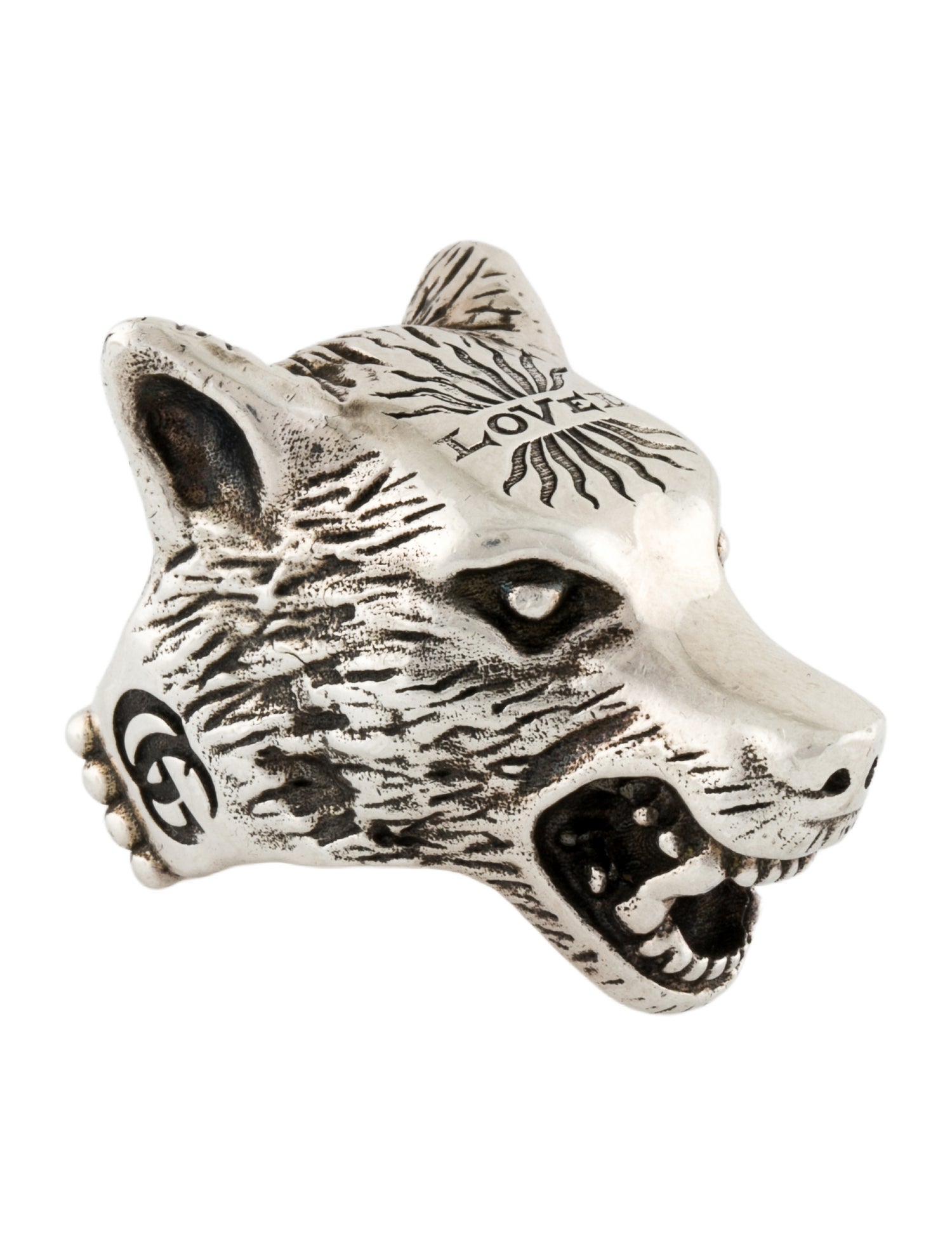 Gucci Anger Forest Wolf Head Ring