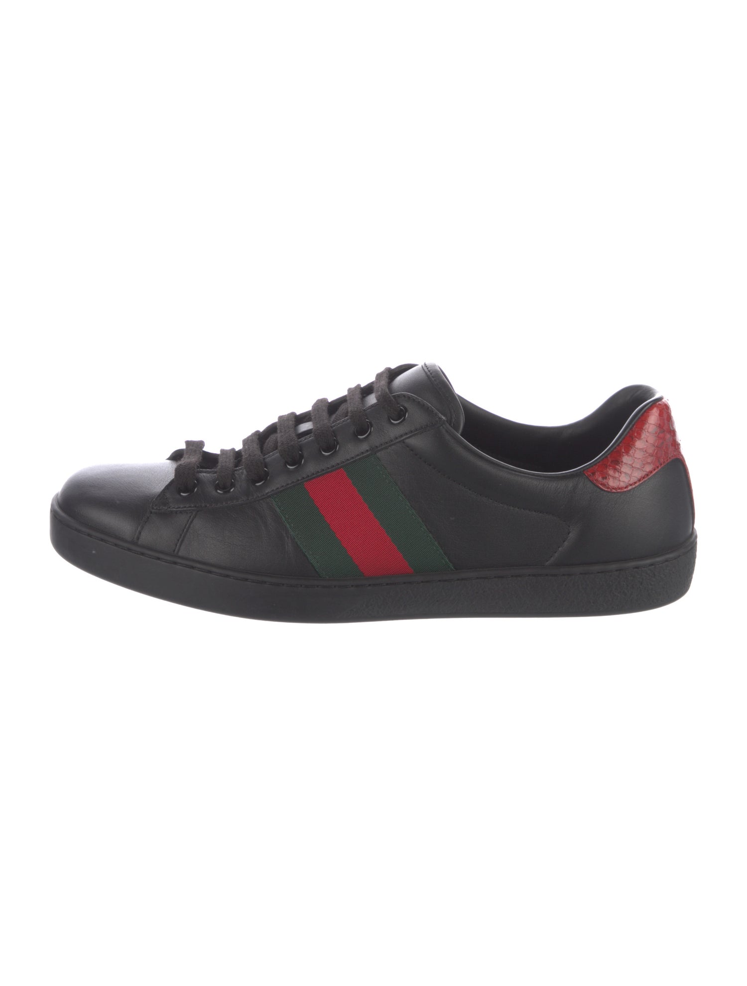 Gucci Web Accent Leather Sneakers