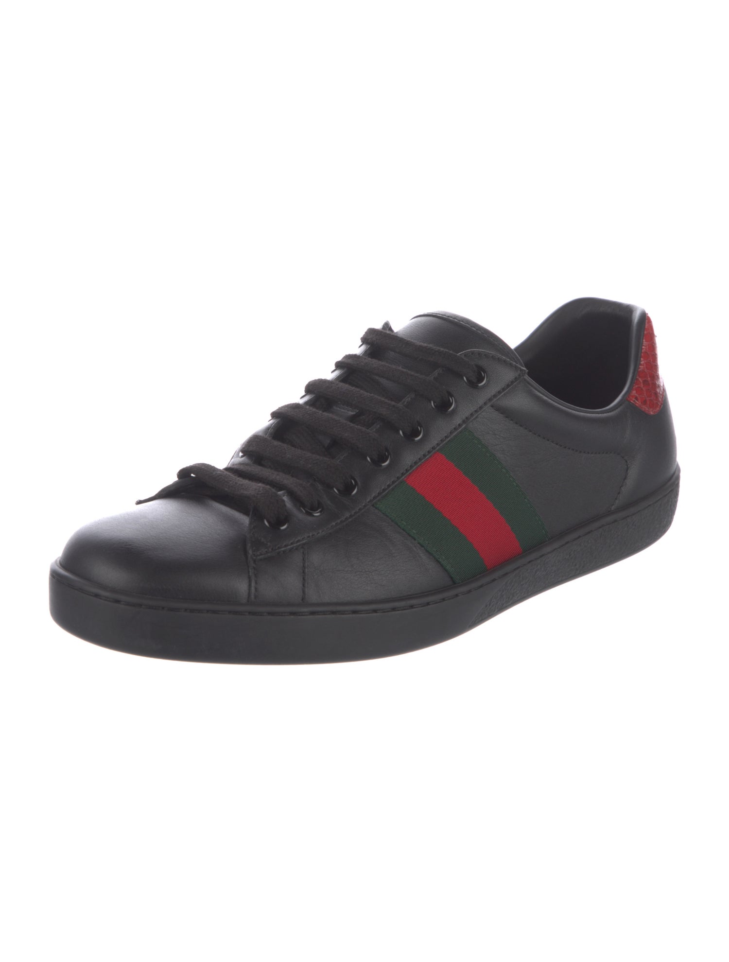 Gucci Web Accent Leather Sneakers