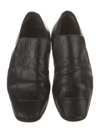 Gucci GG Signature Embossed Leather Dress Loafers