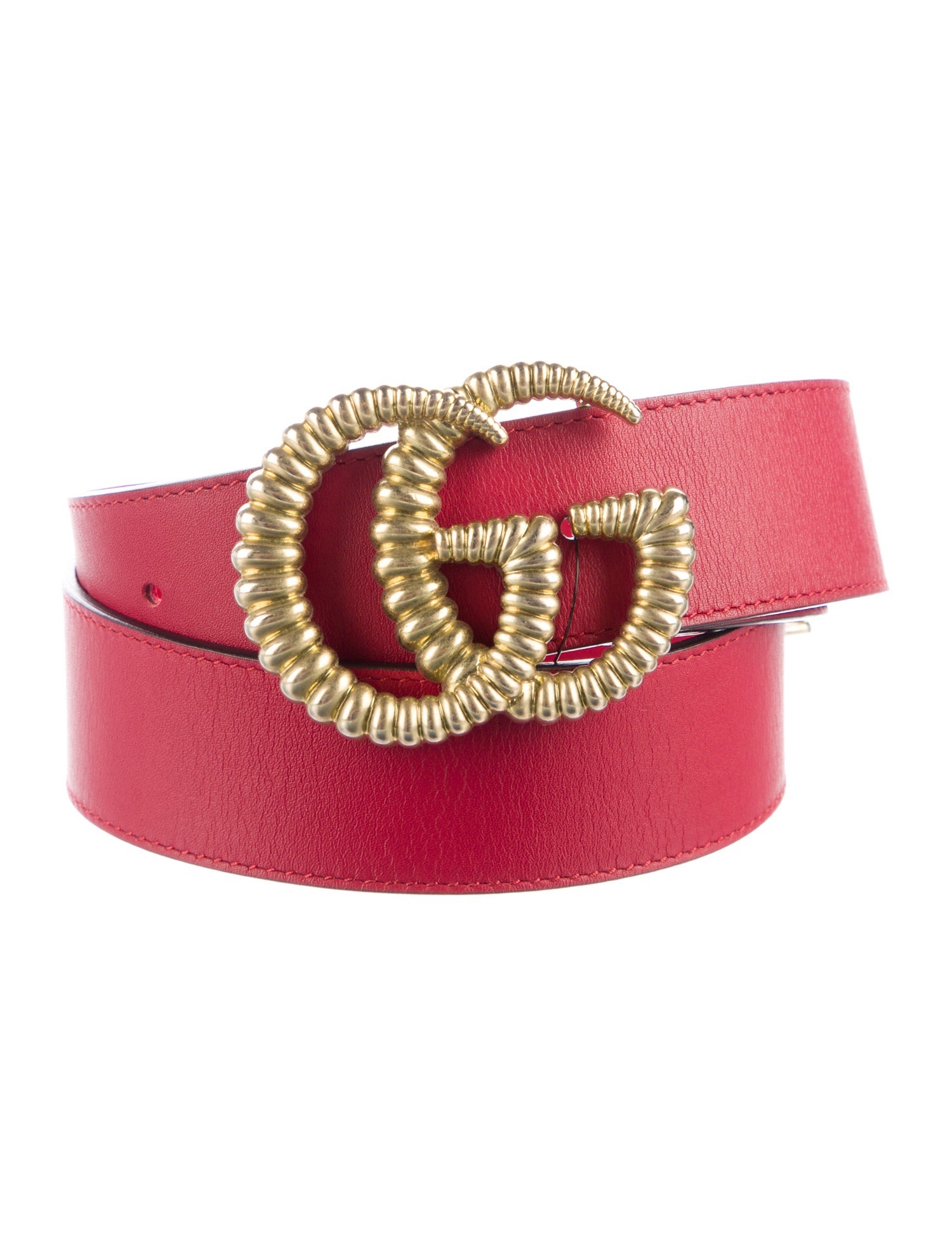 Gucci Double G Logo Leather Belt