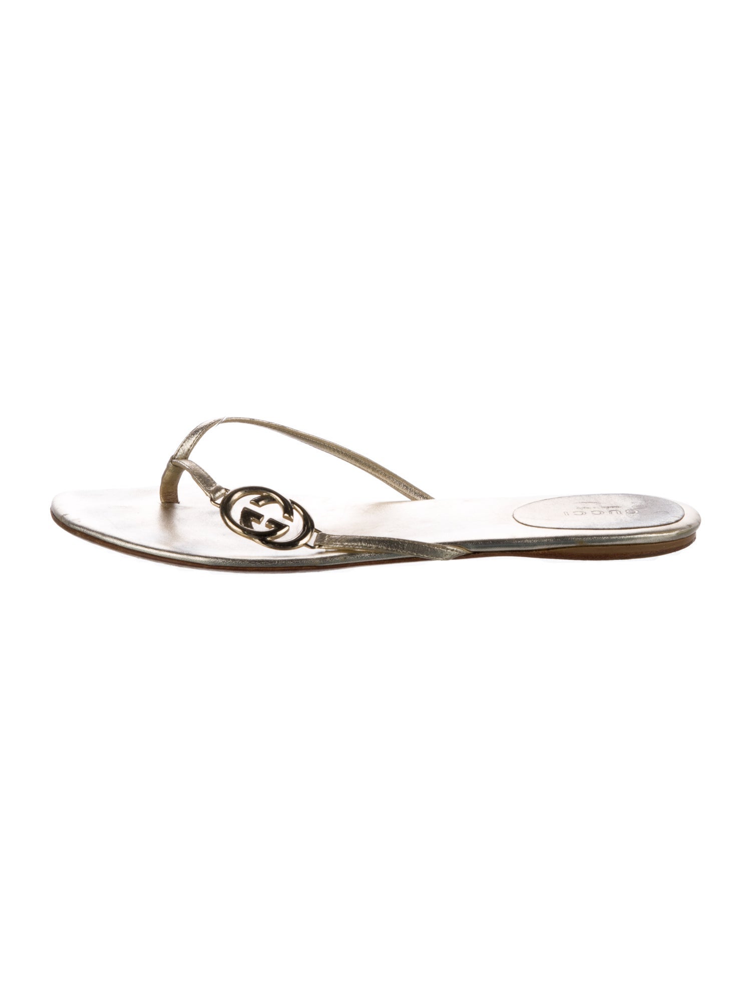 Gucci Sukey Logo Leather Flip Flops