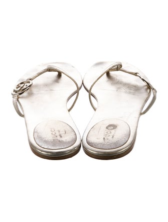 Gucci Sukey Logo Leather Flip Flops