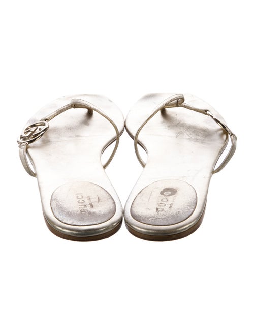 Gucci Sukey Logo Leather Flip Flops
