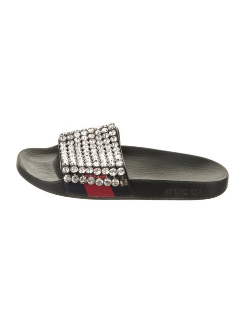 Gucci Rubber Crystal Embellishments Slides