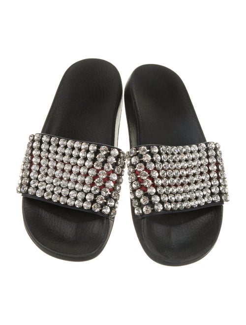 Gucci Rubber Crystal Embellishments Slides