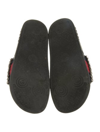 Gucci Rubber Crystal Embellishments Slides
