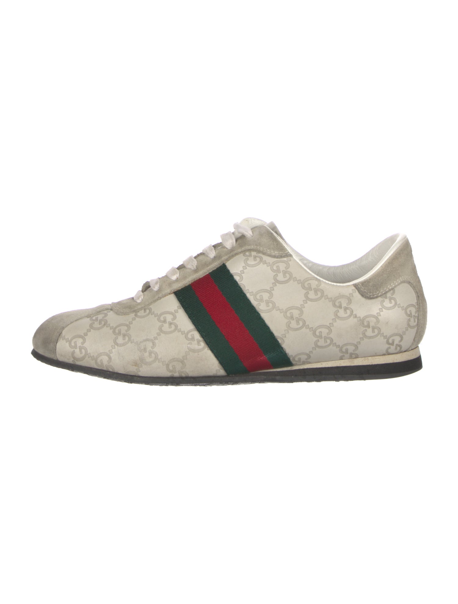 Gucci Web Accent Leather Sneakers