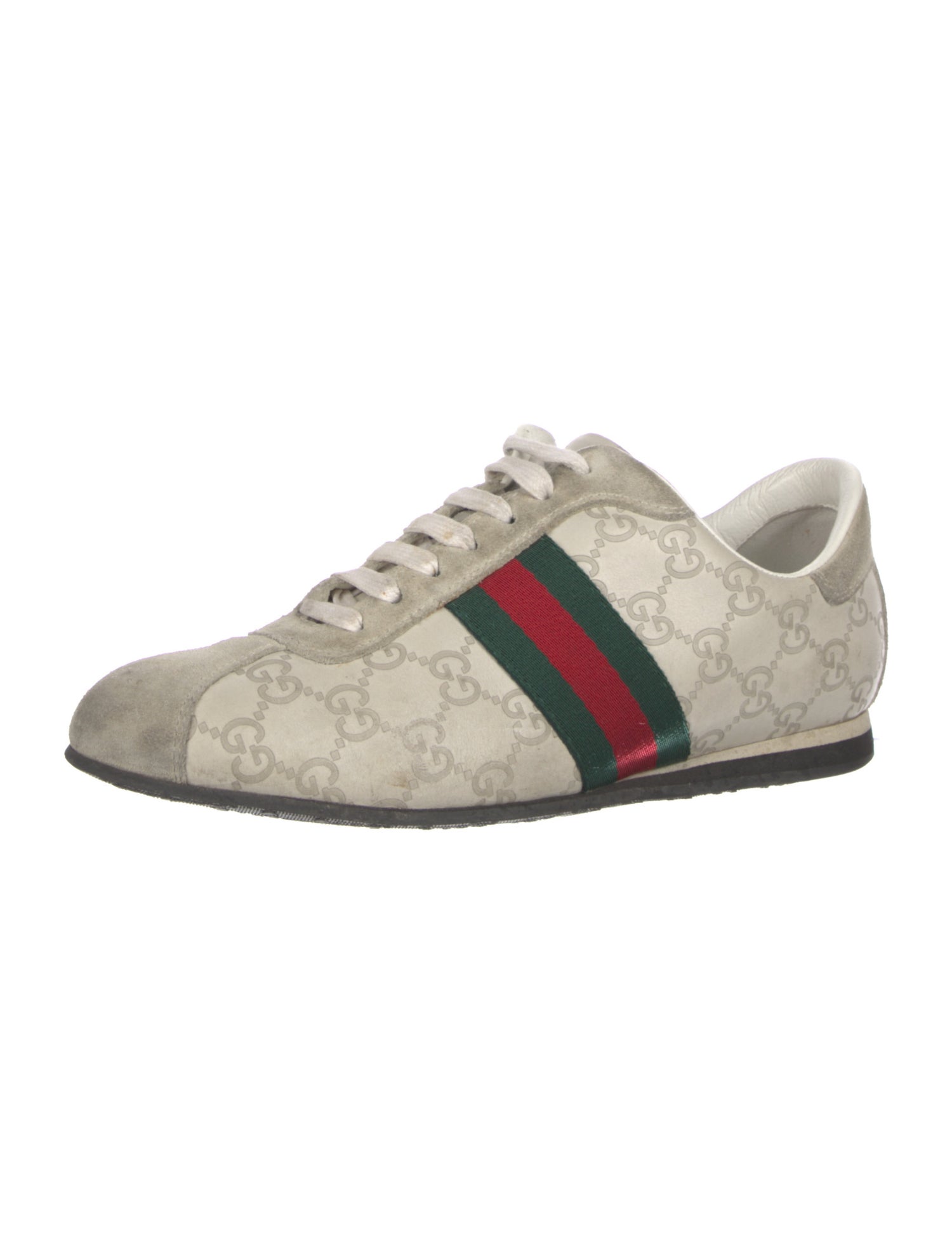 Gucci Web Accent Leather Sneakers