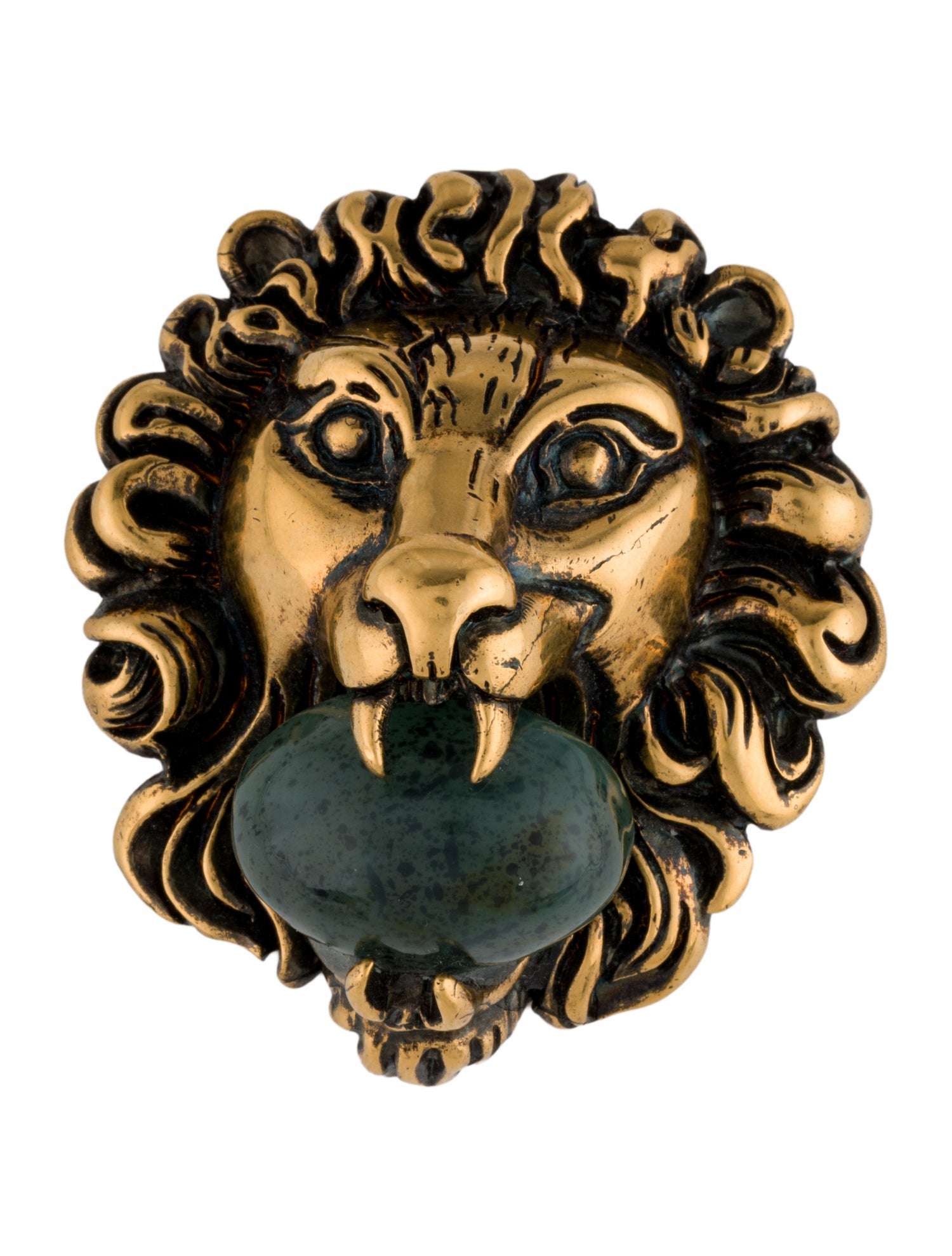 Gucci Glass Lion Head Brooch