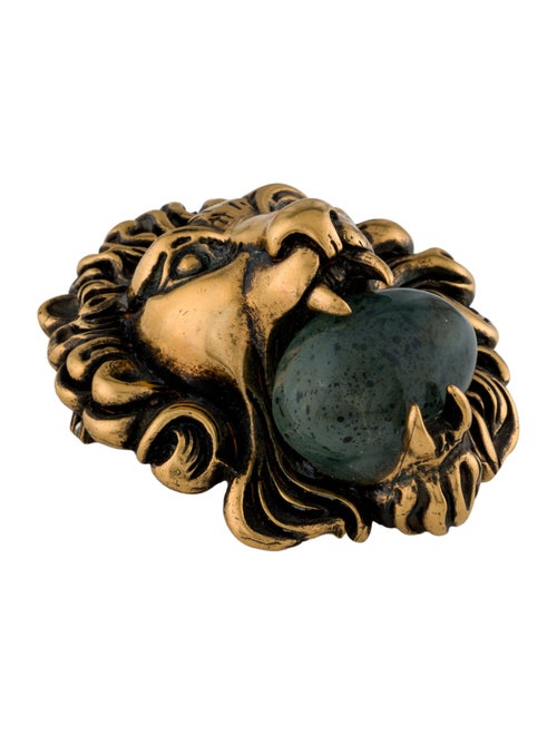 Gucci Glass Lion Head Brooch