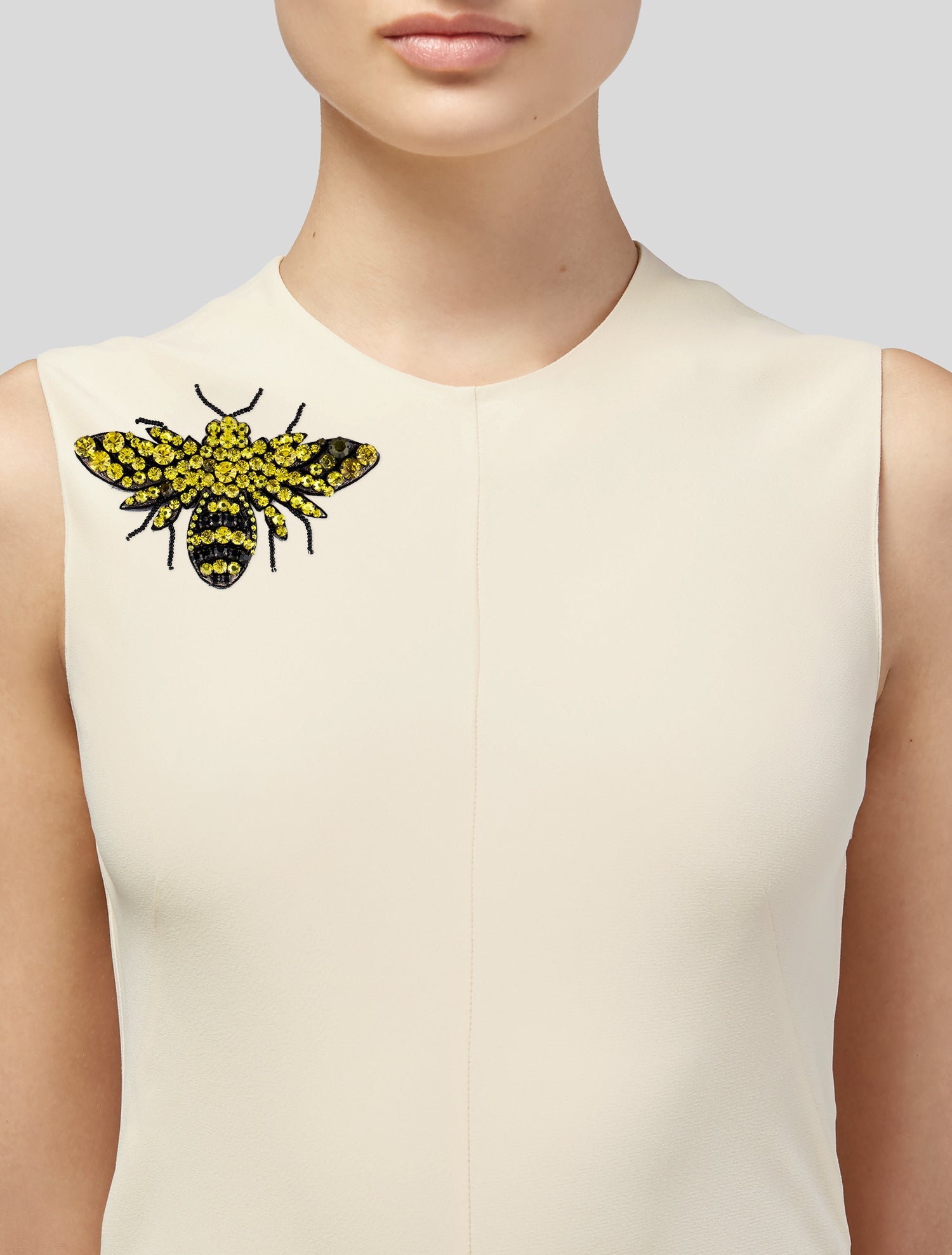 Gucci Crystal Bead & Resin Bee Brooch