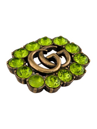 Gucci Crystal Double G Brooch