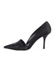 Gucci Satin Leather Trim Embellishment D'Orsay Pumps