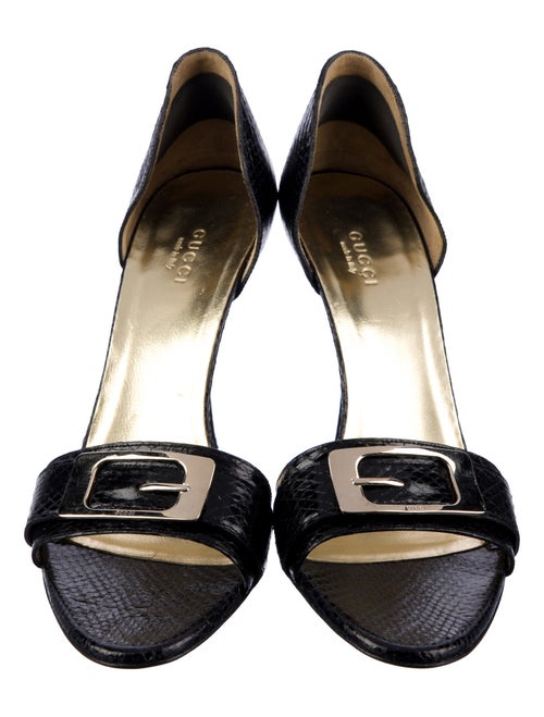 Gucci Snakeskin T-Strap Sandals