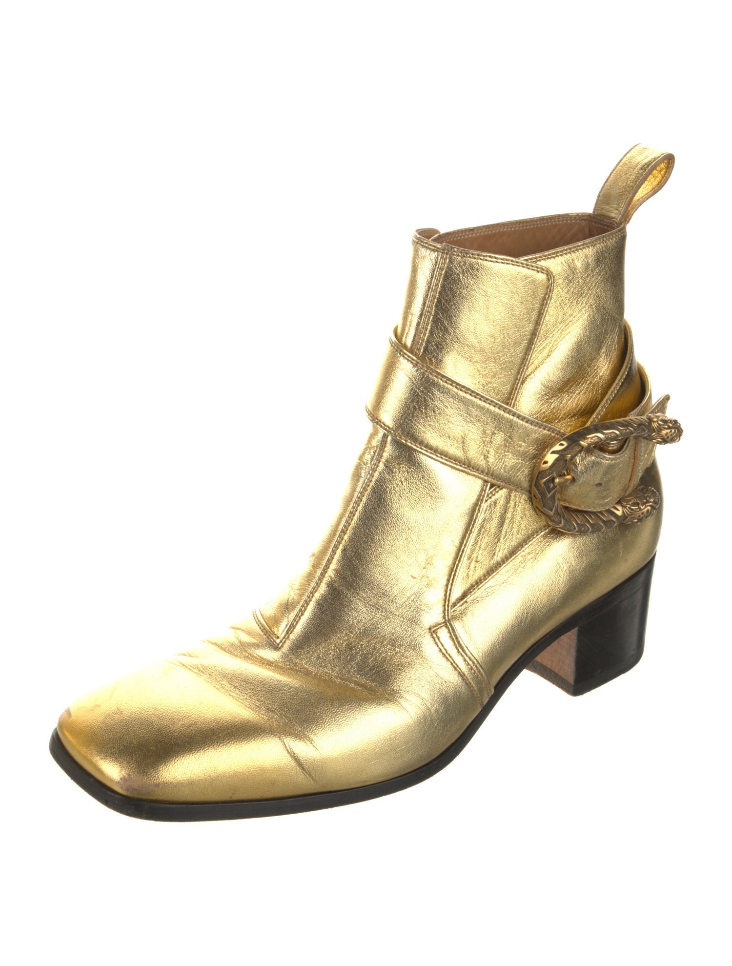 Gucci Leather Combat Boots