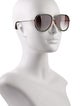 Gucci Web Accent Aviator Sunglasses