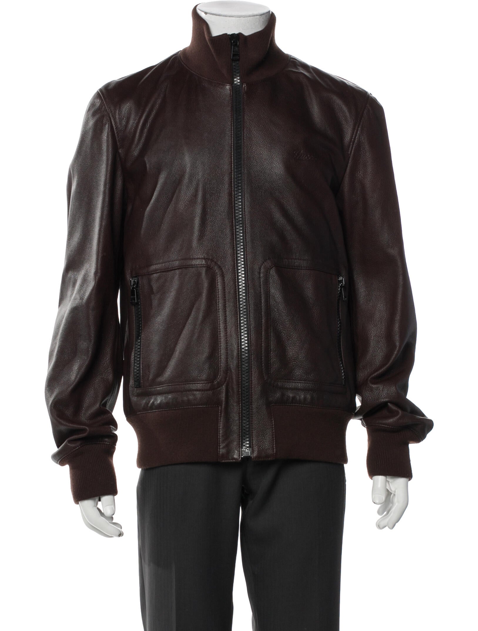 Gucci Leather Bomber Jacket