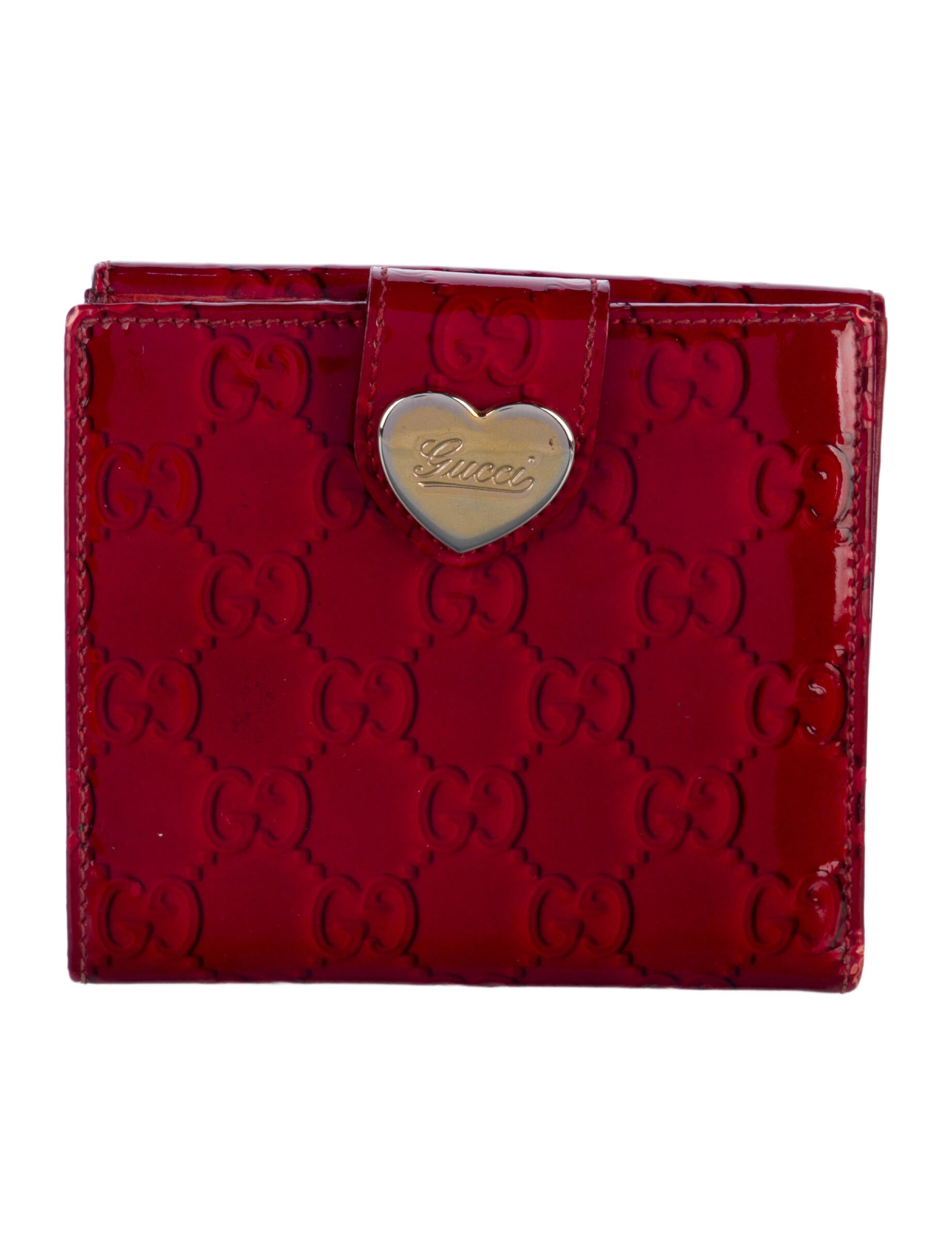 Gucci GG Embossed Patent Leather Compact Wallet