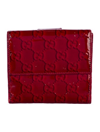 Gucci GG Embossed Patent Leather Compact Wallet