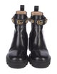 Gucci Double G Logo Leather Rain Boots