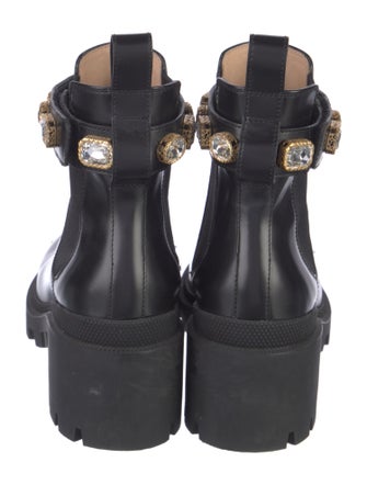 Gucci Double G Logo Leather Rain Boots