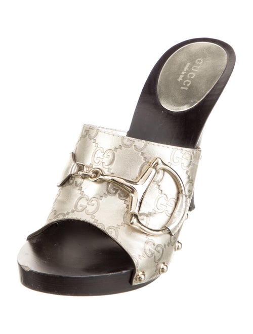 Gucci Hasler Horsebit Accent Leather Slides