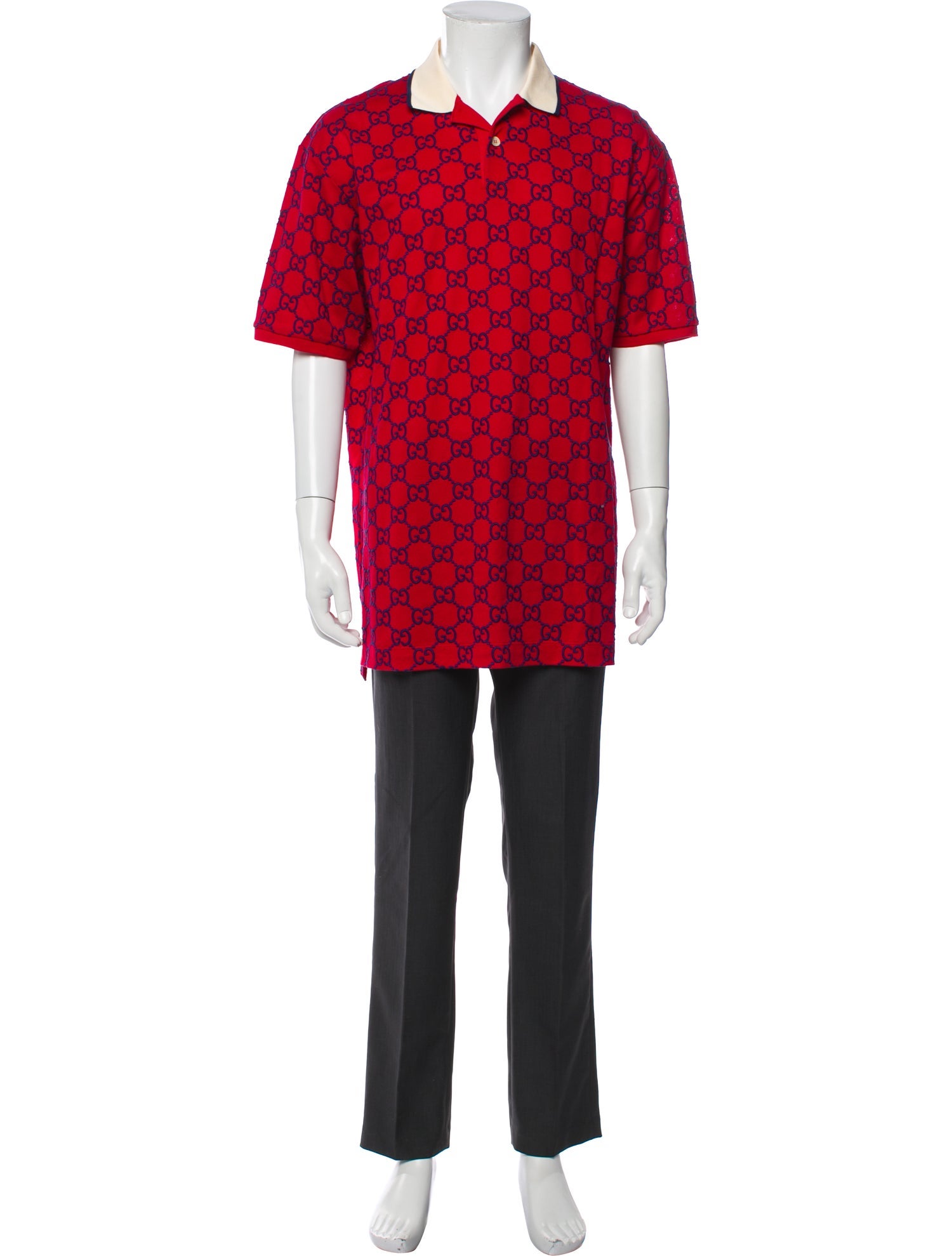 Gucci Interlocking G Logo Crew Neck Polo Shirt