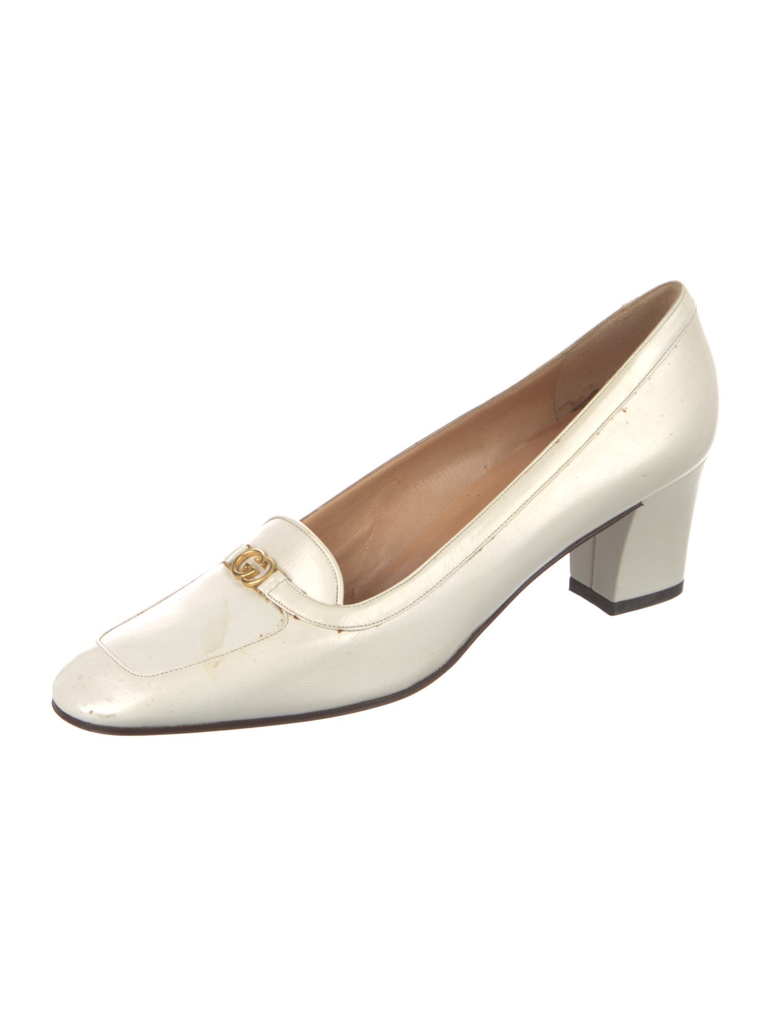 Gucci Double G Logo Patent Leather Pumps