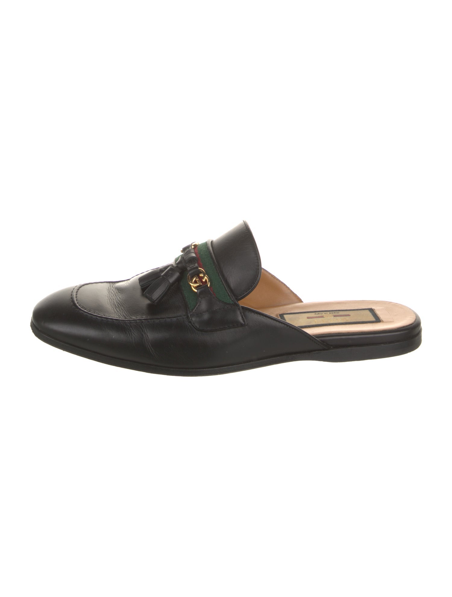 Gucci Interlocking G Logo Leather Mules