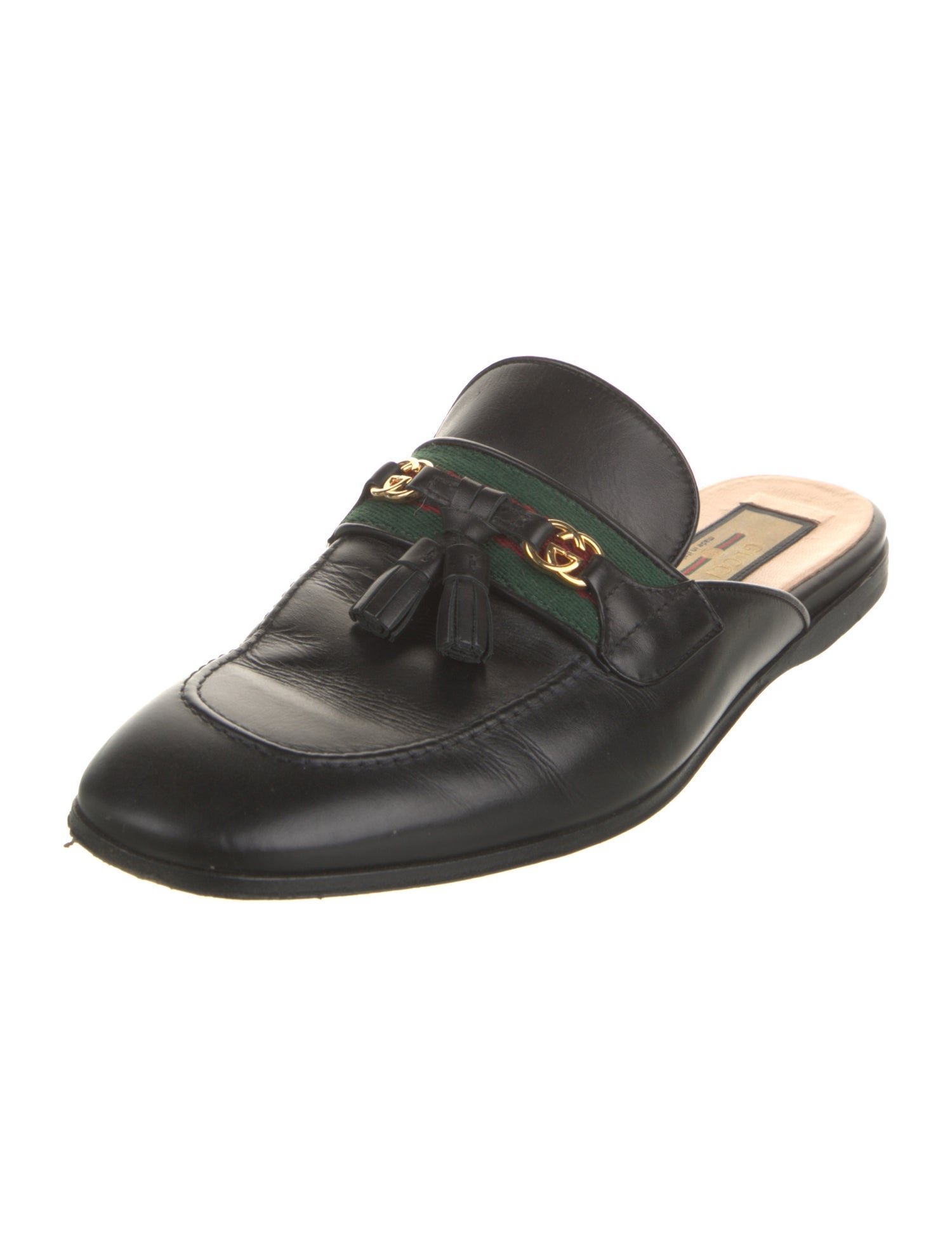 Gucci Interlocking G Logo Leather Mules