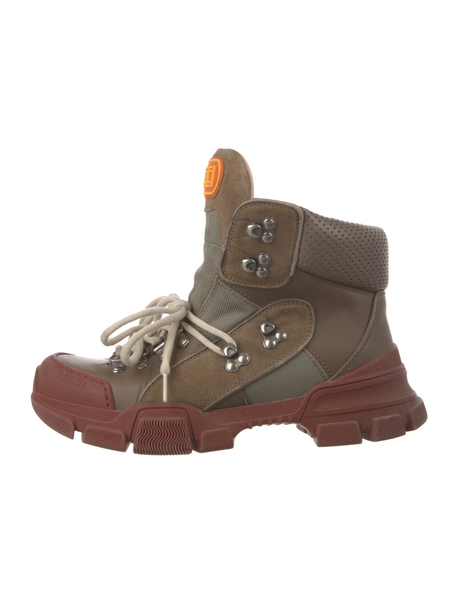 Gucci GG Canvas Leather Wedge Sneakers