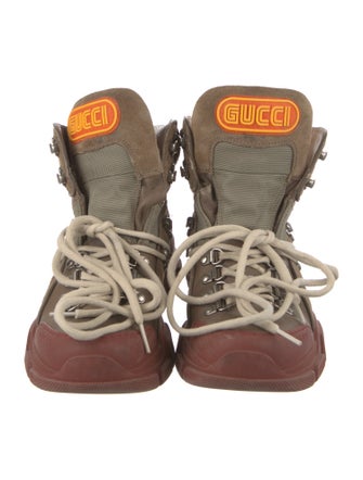 Gucci GG Canvas Leather Wedge Sneakers