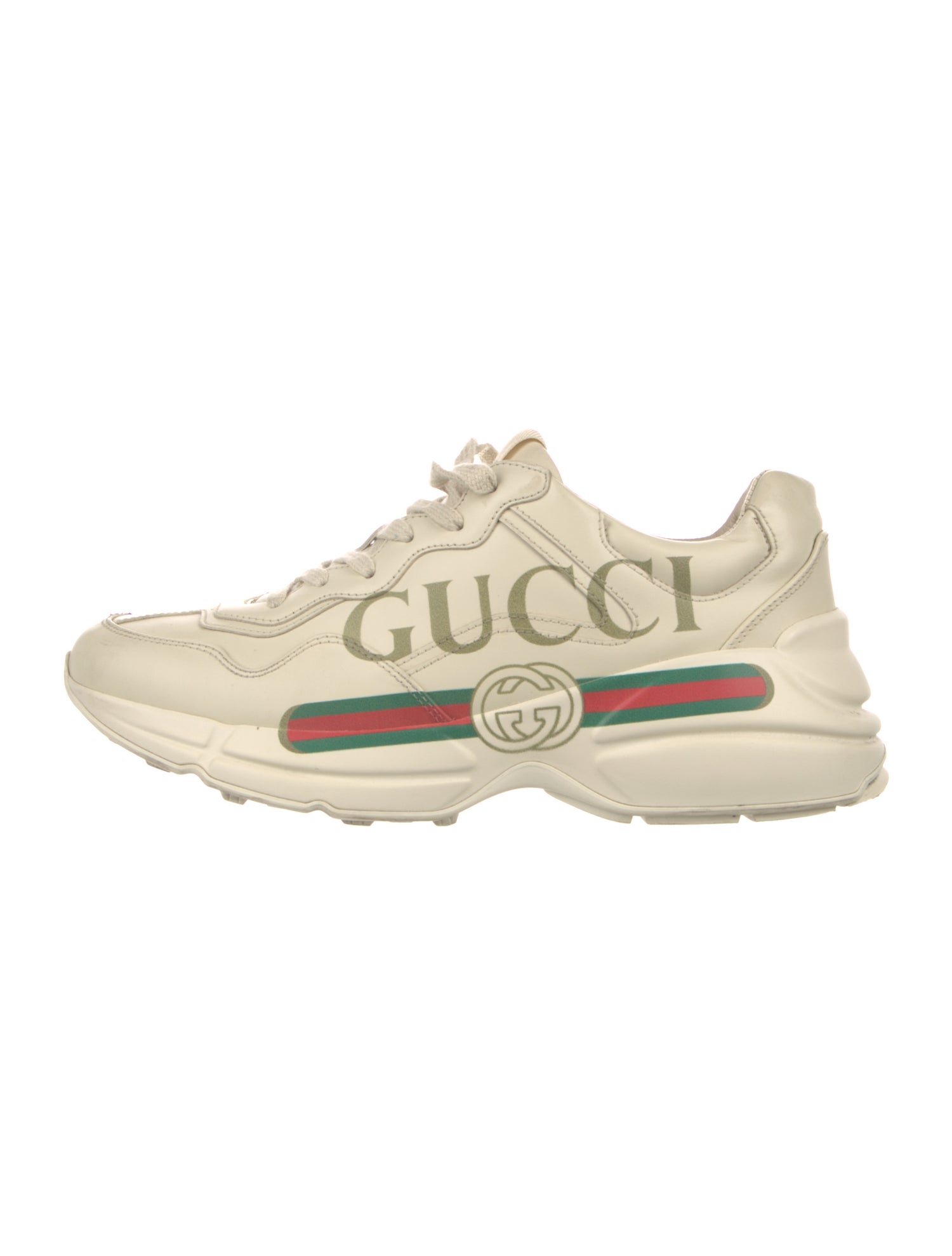 Gucci Web Accent Leather Sneakers