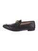 Gucci Web Accent Leather Loafers