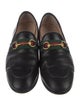 Gucci Web Accent Leather Loafers