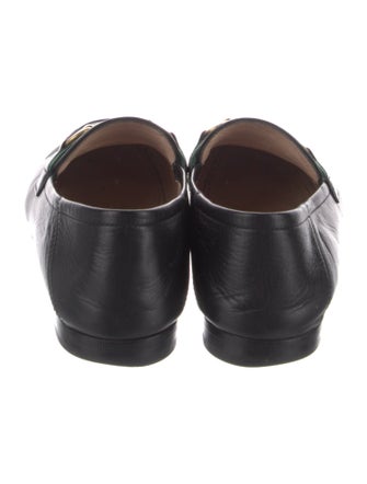 Gucci Web Accent Leather Loafers