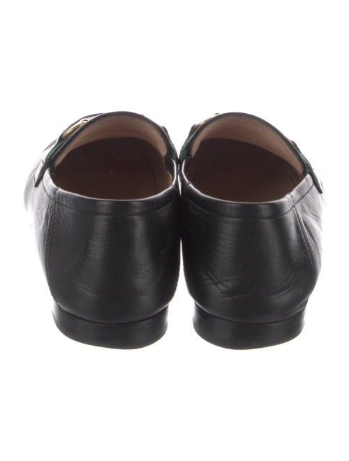 Gucci Web Accent Leather Loafers