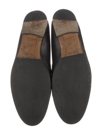 Gucci Web Accent Leather Loafers