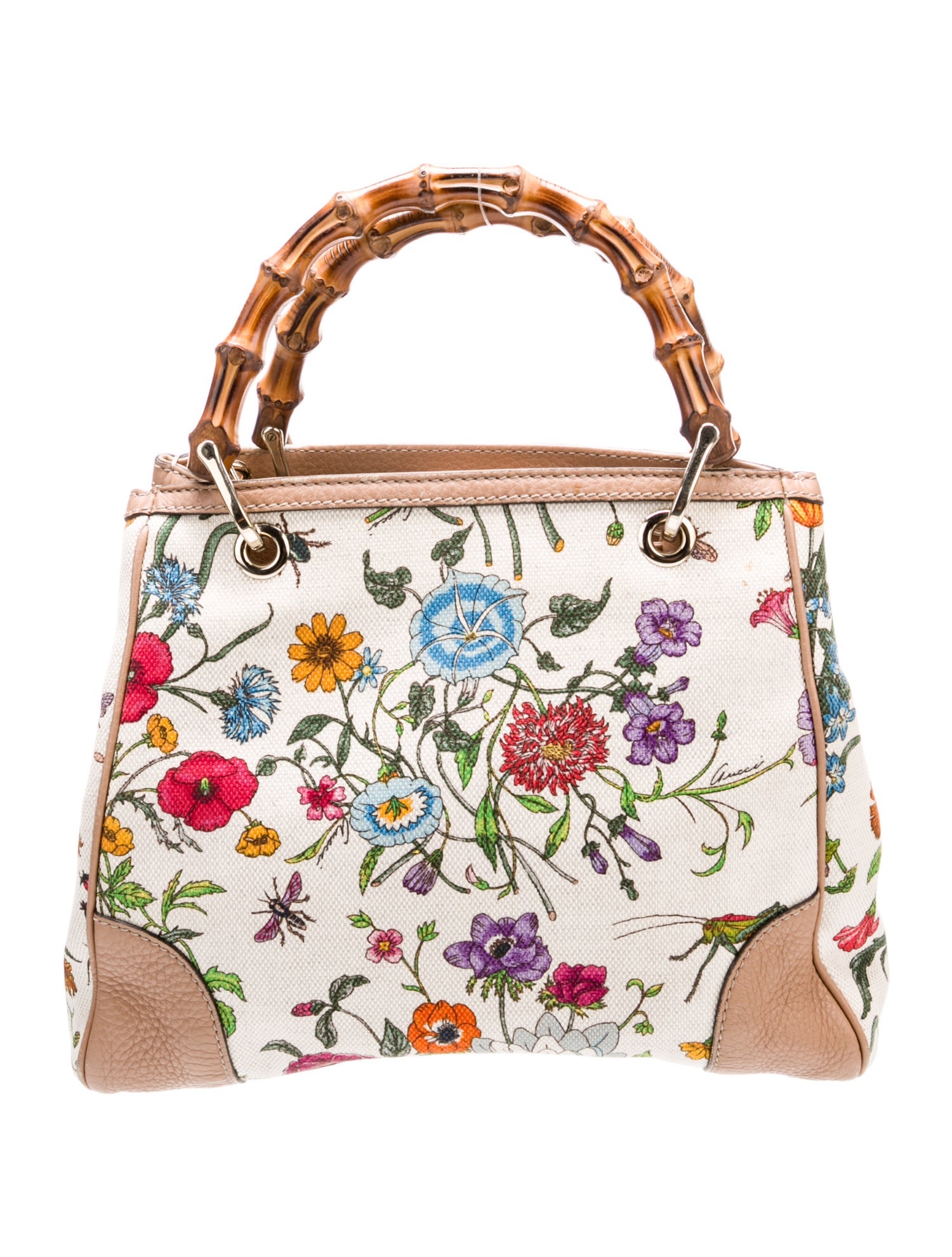Gucci Flora Bamboo Shopper Small