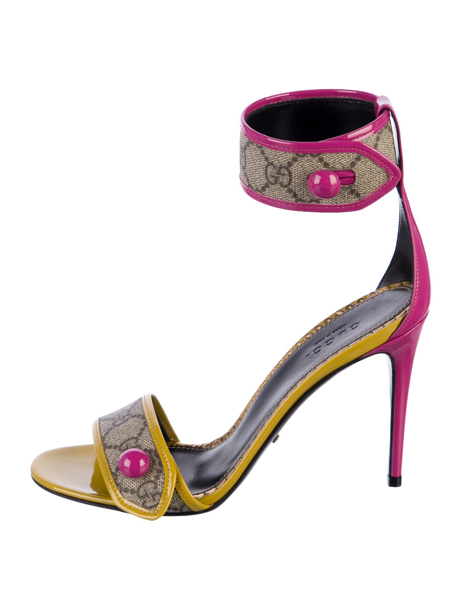 Gucci Patent Leather Printed Sandals