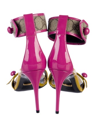 Gucci Patent Leather Printed Sandals