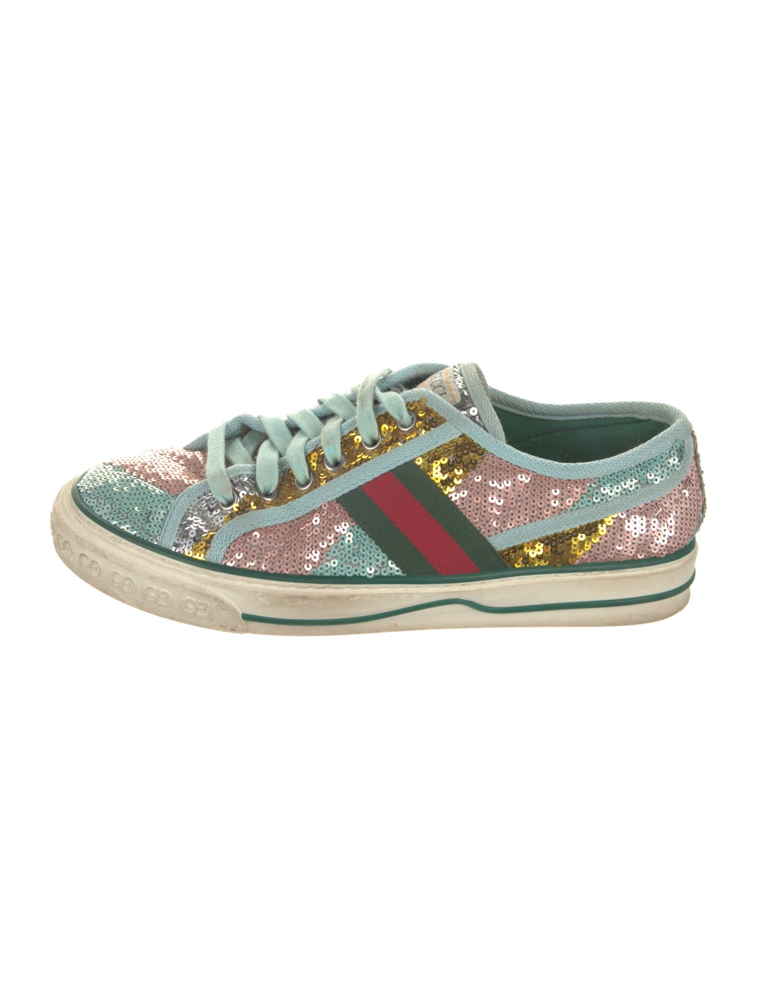 Gucci Web Accent Sequins Sneakers